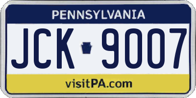 PA license plate JCK9007
