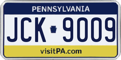 PA license plate JCK9009