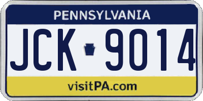 PA license plate JCK9014