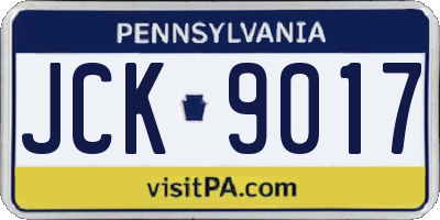 PA license plate JCK9017