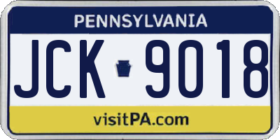 PA license plate JCK9018