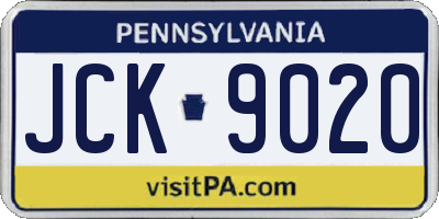 PA license plate JCK9020