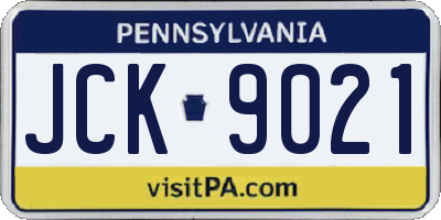 PA license plate JCK9021