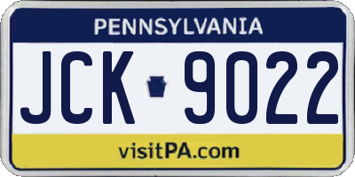 PA license plate JCK9022