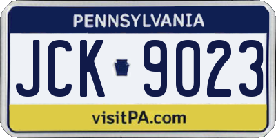 PA license plate JCK9023