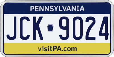 PA license plate JCK9024
