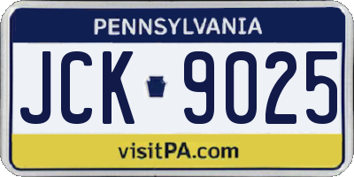 PA license plate JCK9025