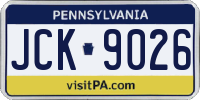 PA license plate JCK9026