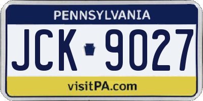 PA license plate JCK9027