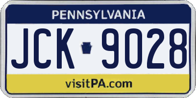 PA license plate JCK9028