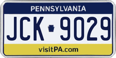 PA license plate JCK9029