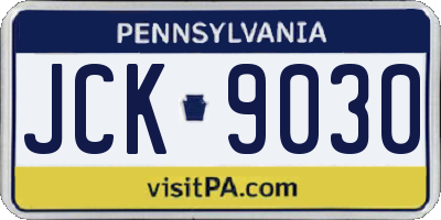 PA license plate JCK9030