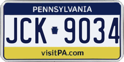 PA license plate JCK9034