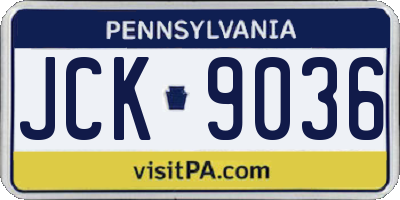 PA license plate JCK9036