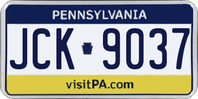 PA license plate JCK9037