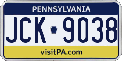 PA license plate JCK9038