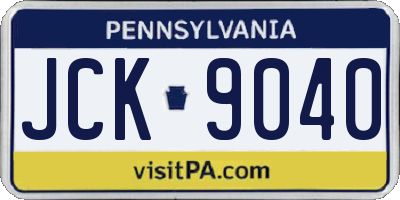 PA license plate JCK9040
