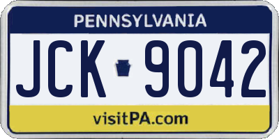 PA license plate JCK9042