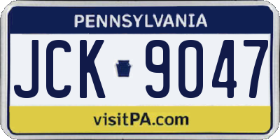 PA license plate JCK9047