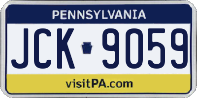 PA license plate JCK9059