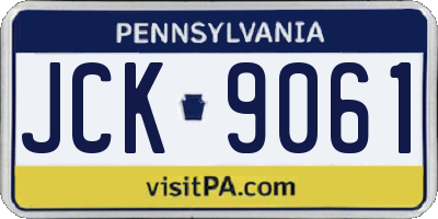 PA license plate JCK9061