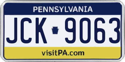 PA license plate JCK9063