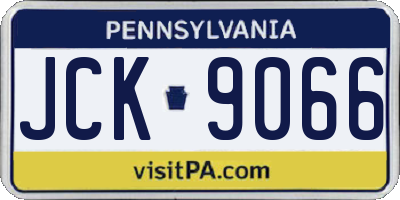 PA license plate JCK9066