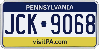 PA license plate JCK9068