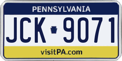 PA license plate JCK9071