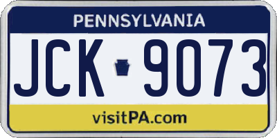 PA license plate JCK9073