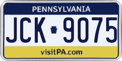 PA license plate JCK9075