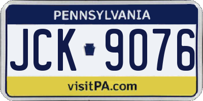 PA license plate JCK9076