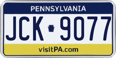 PA license plate JCK9077