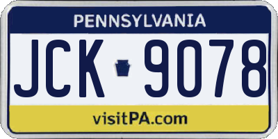 PA license plate JCK9078