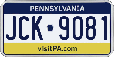 PA license plate JCK9081