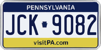 PA license plate JCK9082