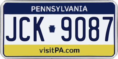 PA license plate JCK9087