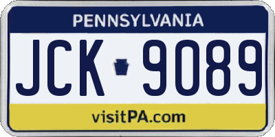 PA license plate JCK9089