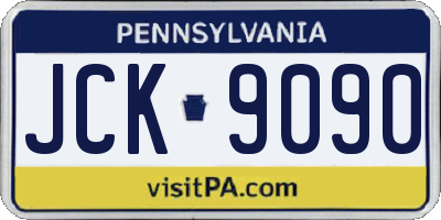 PA license plate JCK9090