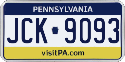 PA license plate JCK9093