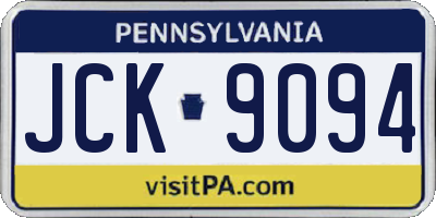 PA license plate JCK9094