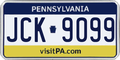 PA license plate JCK9099