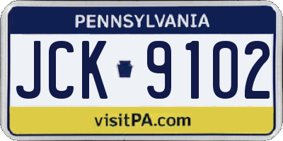 PA license plate JCK9102