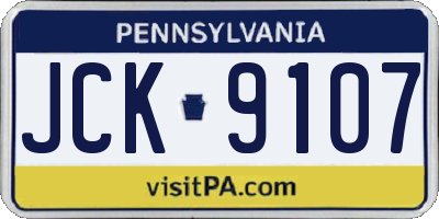 PA license plate JCK9107