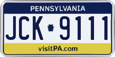 PA license plate JCK9111