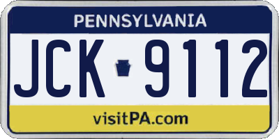 PA license plate JCK9112