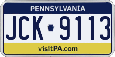 PA license plate JCK9113