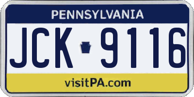 PA license plate JCK9116