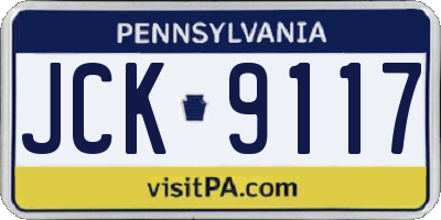 PA license plate JCK9117
