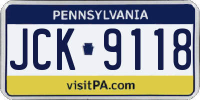 PA license plate JCK9118